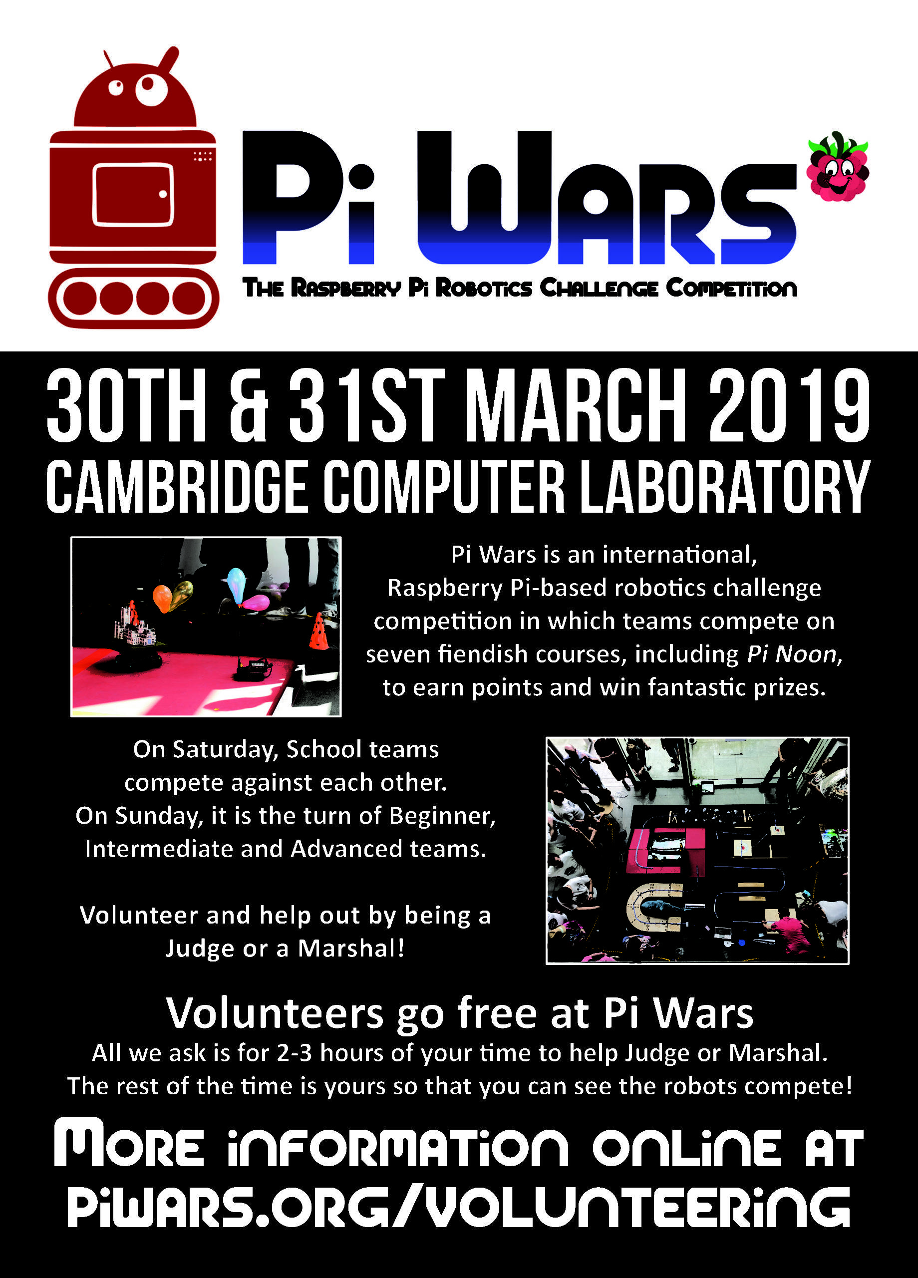 Soyez benevole a Pi Wars et aidez nous a celebrer la scaled