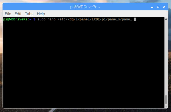 Modification des menus à l'aide de nano