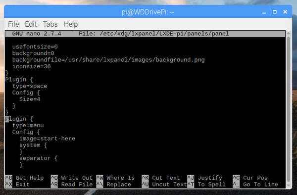 Trouver la bonne partie du fichier de configuration