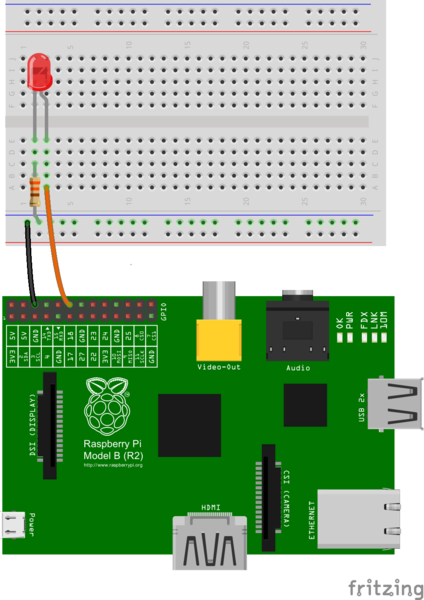 Allumer une LED avec les broches GPIO de votre Raspberry Pi 7 Une seule LED