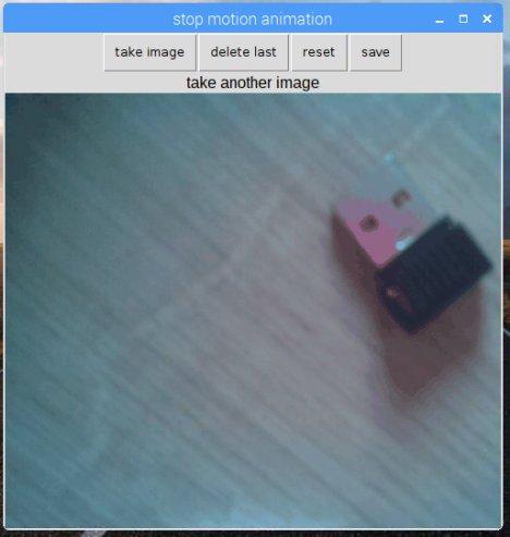 GUI simple pour creer des animations stop motion avec le