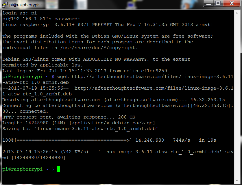 Installation de RasClock Horloge en temps reel Raspberry Pi
