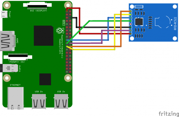Lecture des étiquettes Raspberry Pi RFID RC522 (NFC) 2 Raspberry Pi RFID RC522 Breadboard NFC