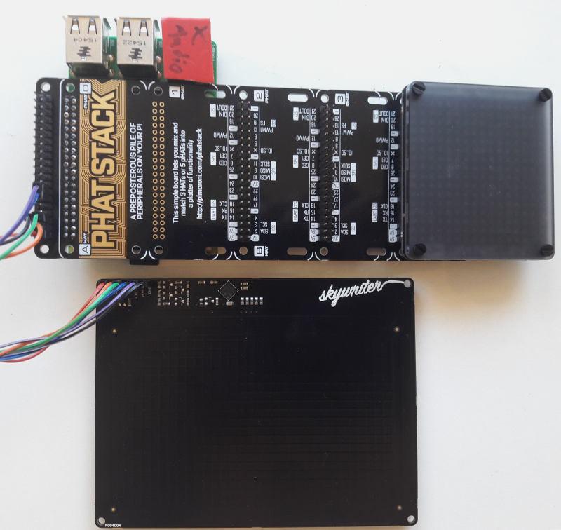 Utilisation dun UnicornHAT et dun tableau de gestes Skywriter ensemble