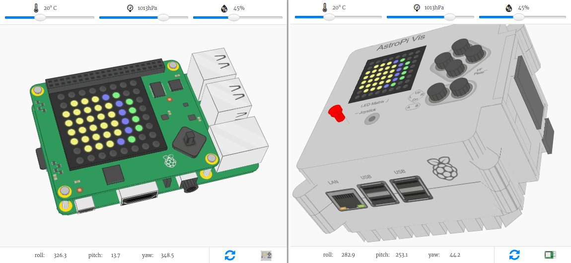 L'émulateur SenseHAT obtient une mise à jour - ajoute des capteurs de mouvement, modèle 3D
