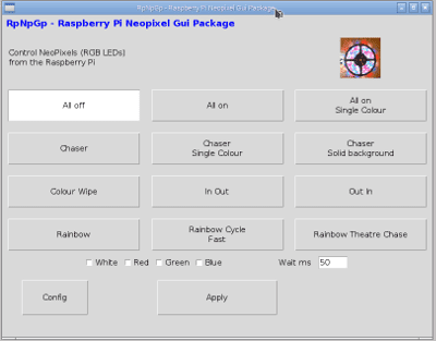 GUI pour contrôler NeoPixels sur le Raspberry Pi