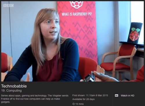 Raspberry Pi sur CBBC Technobabble