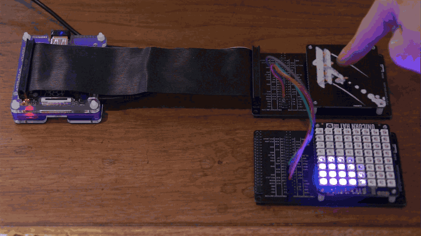 Contrôlez le HAT Unicorn avec le Skywriter HAT sur le Raspberry Pi