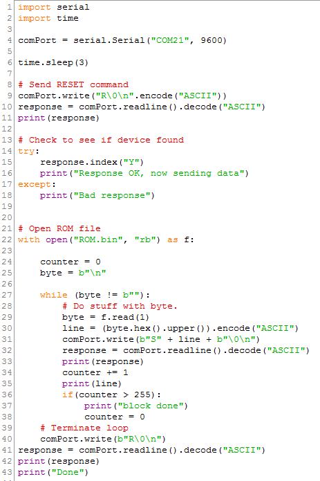 projet informatique z80 - programmation script python de mémoire eeprom