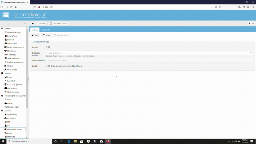 comment installer openmediavault sur rockpro64 - services plex media server OMV