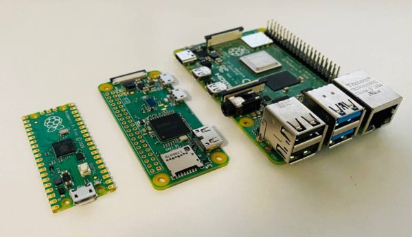 Comparaison de taille des versions Raspberry Pi
