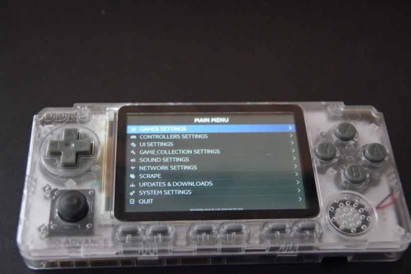 Comment installer Batocera sur Odroid Go Advance - Paramètres du menu