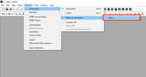 u-Center se connecte au Raspberry Pi