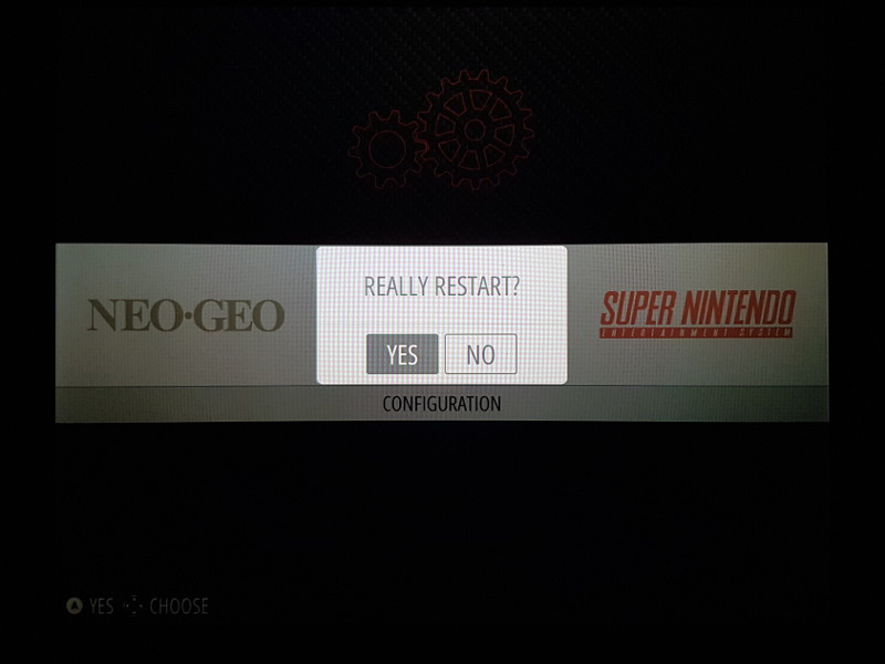 Menu de redémarrage de RetroPie
