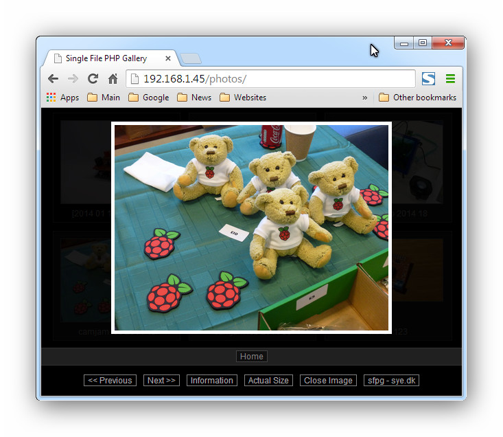 Script de galerie de fichiers unique