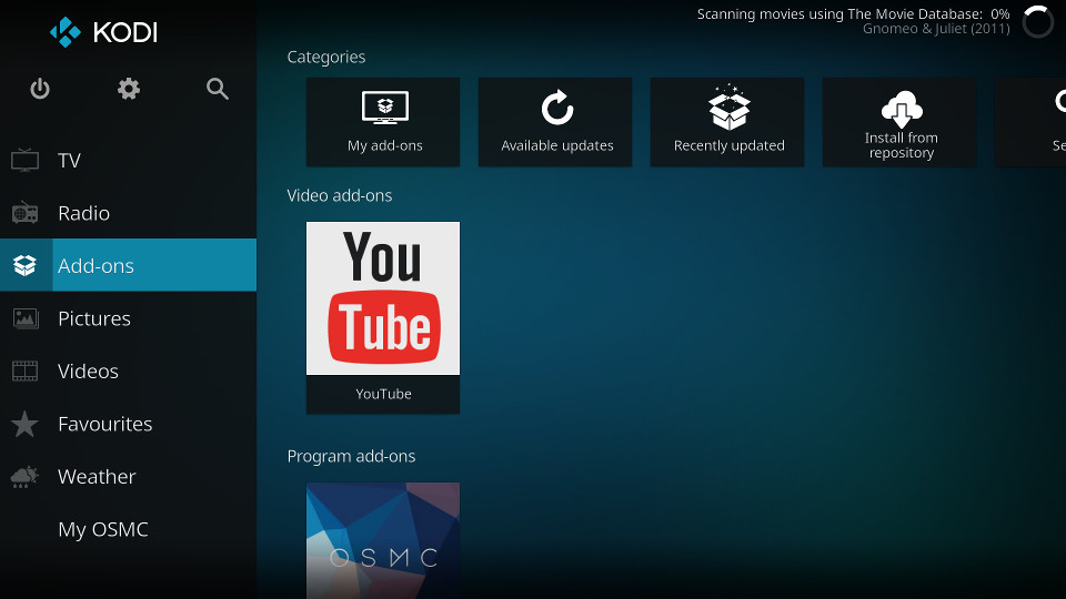 Module complémentaire Kodi YouTube