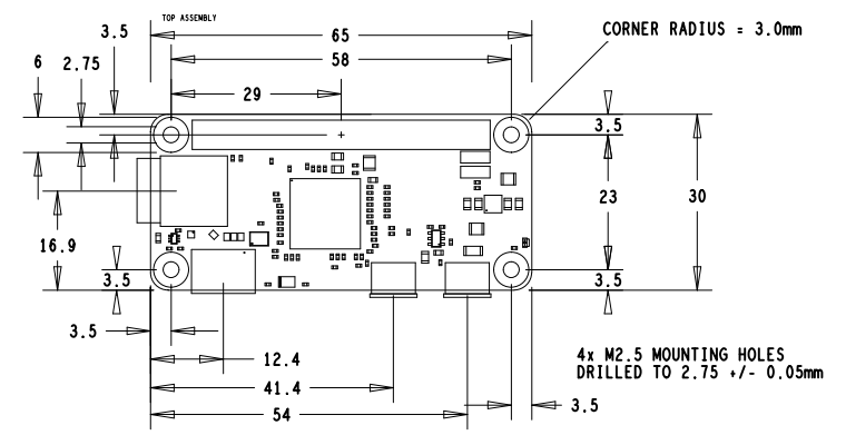 Diagramme mécanique Pi Zero