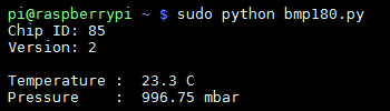 Exemple de sortie BMP180