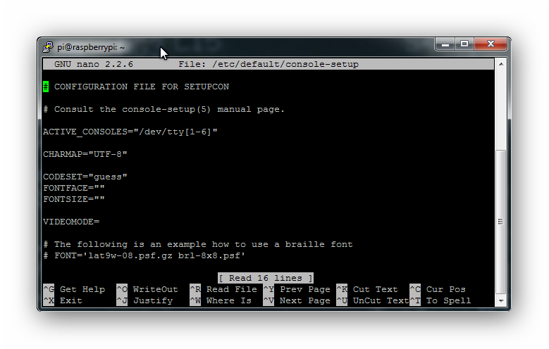 Modification de la taille de la police Raspbian