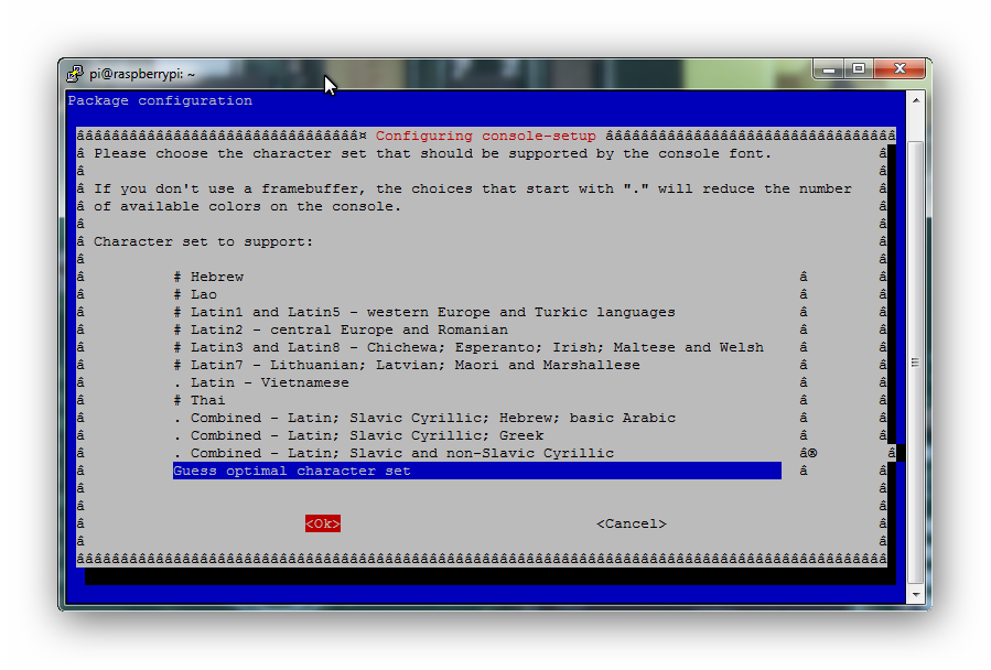 Modification de la taille de la police Raspbian