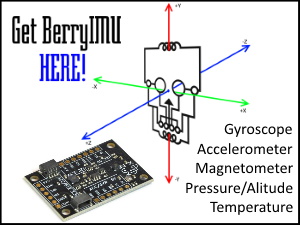 Accéléromètre gyroscope BerryIMU Raspberry Pi