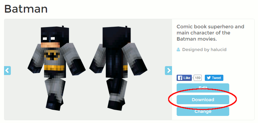 Changer de skin dans Minecraft Pi Edition