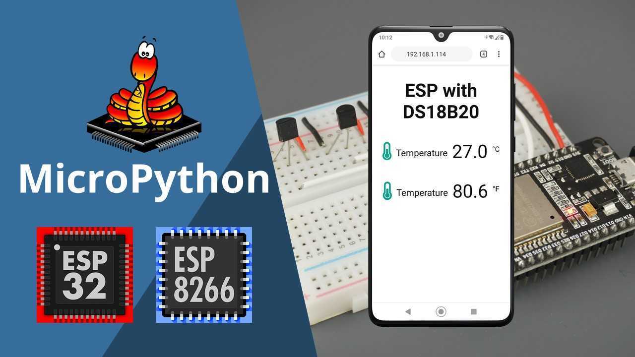MicroPython : Serveur Web ESP32/ESP8266 DS18B20 (Station météo)