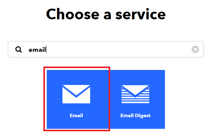 IFTTT Créez votre applet choisissez un service email