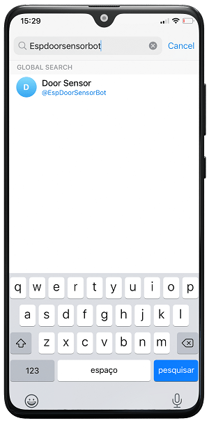 Télégramme à la recherche du bot ESP32