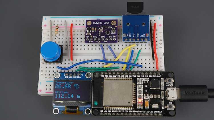 ESP32 BMP388 Capteur Altitude Pression Température Arduino Oled SSD1306 Démonstration de la carte MicroSD