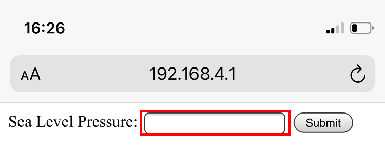 Formulaire HTML ESP32 Insérer la pression au niveau de la mer