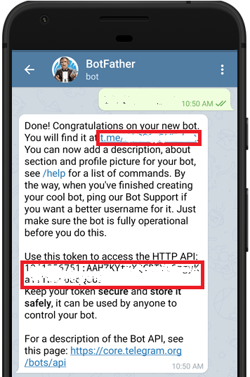 Telegram BotFather Obtenir un jeton de bot