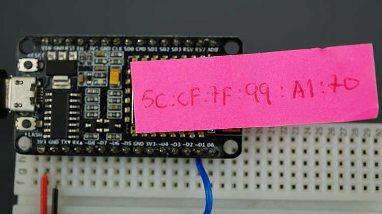 Carte ESP8266 NodeMCU Obtenir l'adresse MAC
