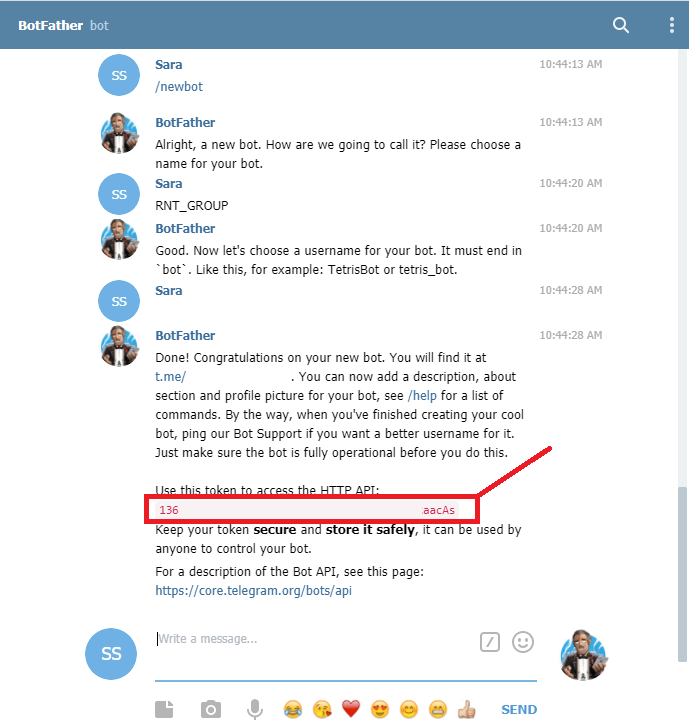 Créer un bot Telegram sur l'application Web Telegram