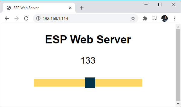 ESP32 ESP8266 Slider Web Server Control PWM Démonstration