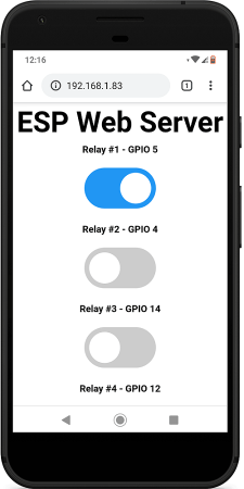 Module de relais ESP8266 NodeMCU - Contrôler les appareils AC (serveur Web) 10 Contrôlez plusieurs relais avec le serveur Web ESP8266