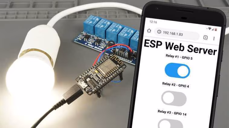 Module de relais ESP8266 NodeMCU - Contrôler les appareils AC (serveur Web) 1 Module de relais ESP8266 NodeMCU - Contrôler les appareils AC (serveur Web)