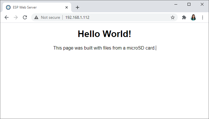 Serveur Web ESP32 avec fichiers de la carte microSD