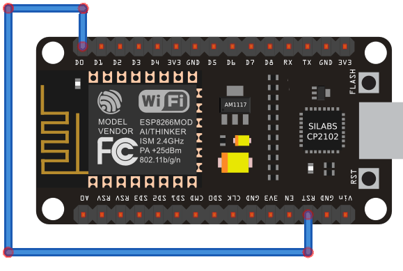 Veille profonde ESP8266 avec Arduino IDE (NodeMCU) 5 ESP8266 NodeMCU GPIO16 à RST (veille profonde)