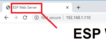 Titre de la page Web du serveur Web asynchrone ESP32 HTML