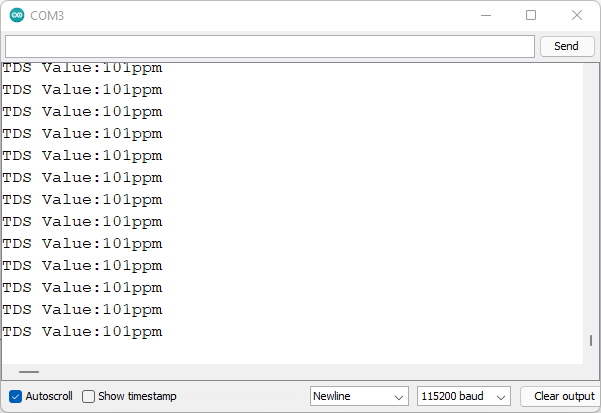 Capteur TDS Moniteur série Arduino IDE