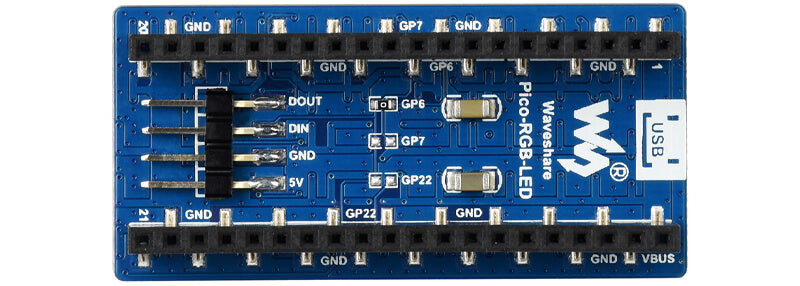 Matrice LED RGB couleur Waveshare pour Raspberry Pi Pico Connexions manuelles