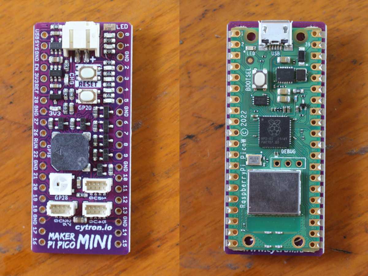 Maker Pi Pico Mini ajoute une batterie, un buzzer et des LED GPIO au Raspberry Pi Pico (W)