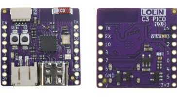 LOLIN C3 Pico est une petite carte ESP32-C3 avec prise en charge de la charge de la batterie