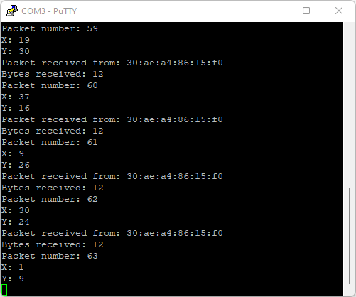 ESP32 : Messages chiffrés ESP-NOW | Tutoriel 5 Messages chiffrés du récepteur ESP-NOW PUTTY