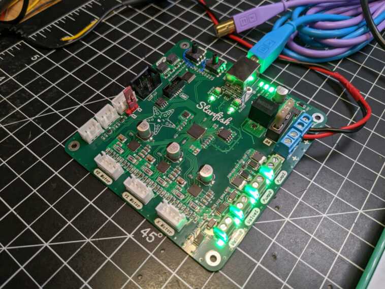 La carte de commande de machine Starfish PnP combine le MCU Raspberry Pi RP2040 avec les pilotes de moteur TMC2209 1 La carte de commande de machine Starfish PnP combine le MCU Raspberry Pi RP2040 avec les pilotes de moteur TMC2209