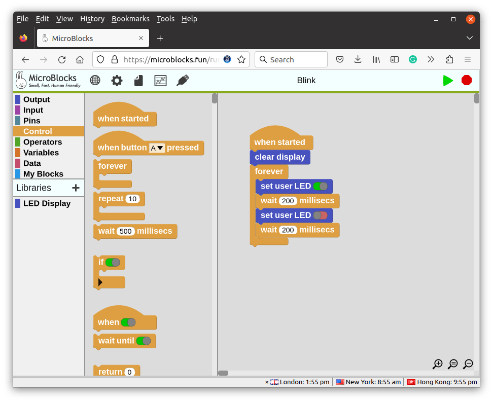 MicroBlocks est un IDE de programmation visuel pour les microcontrôleurs 32 bits