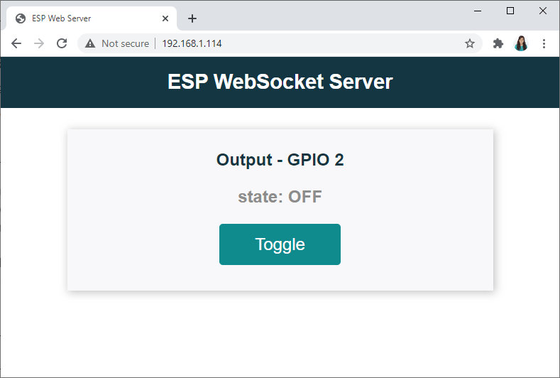 Sorties de contrôle du serveur Websocket ESP32 ESP8266 NodeMCU