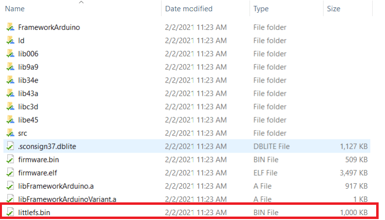 LittleFS Bin File ESP8266 Dossier VS Code PlatformIO