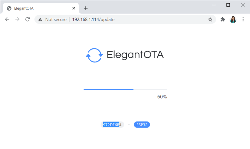 Mettre à jour le nouveau firmware OTA élégant